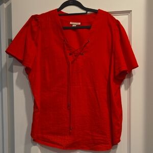 Knox Rose Red Casual V-Neck Top